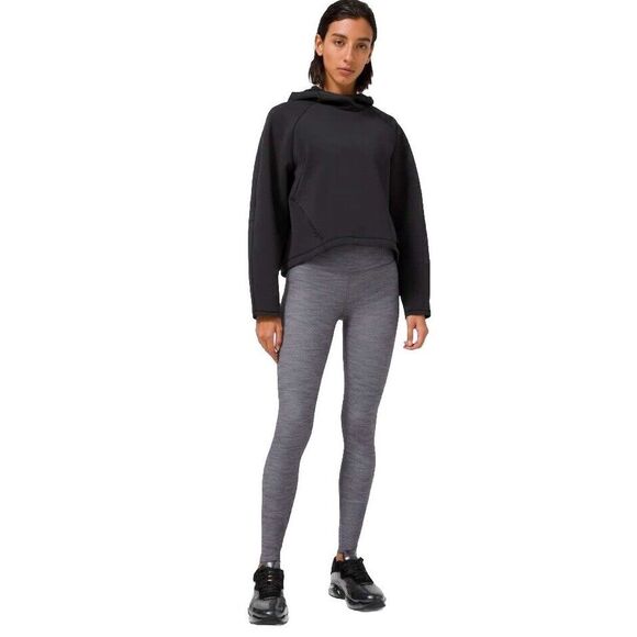 Lululemon AirWrap Crop Pullover Hoodie Womens 6 Black Lux Scuba Stretch Gym EUC - Picture 11 of 13